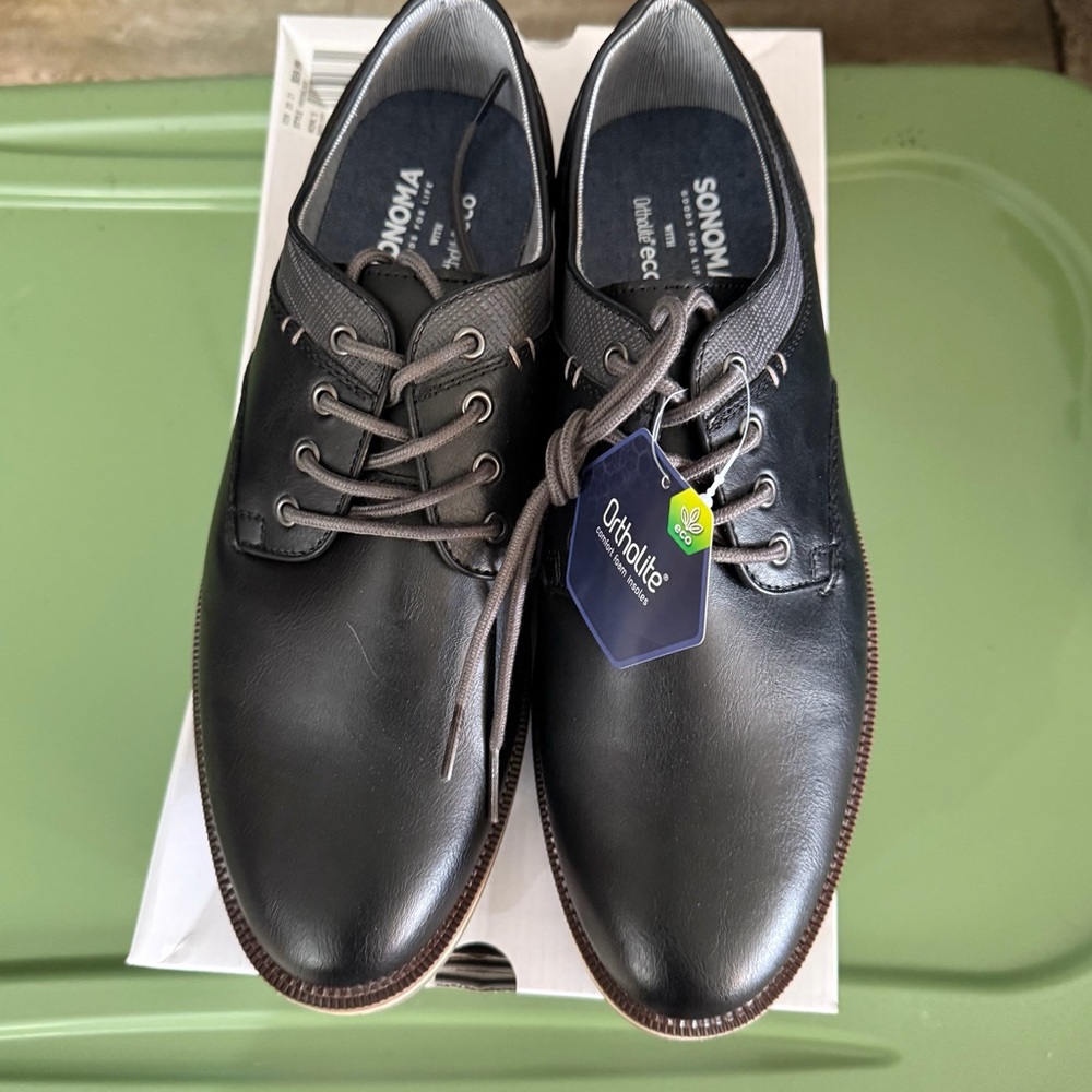 Sonoma Men's Black Leather Oxfords